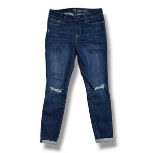 GAP Mid Rise Sculpted Legging Skinny Jeans Ripped Blue Denim Size 28